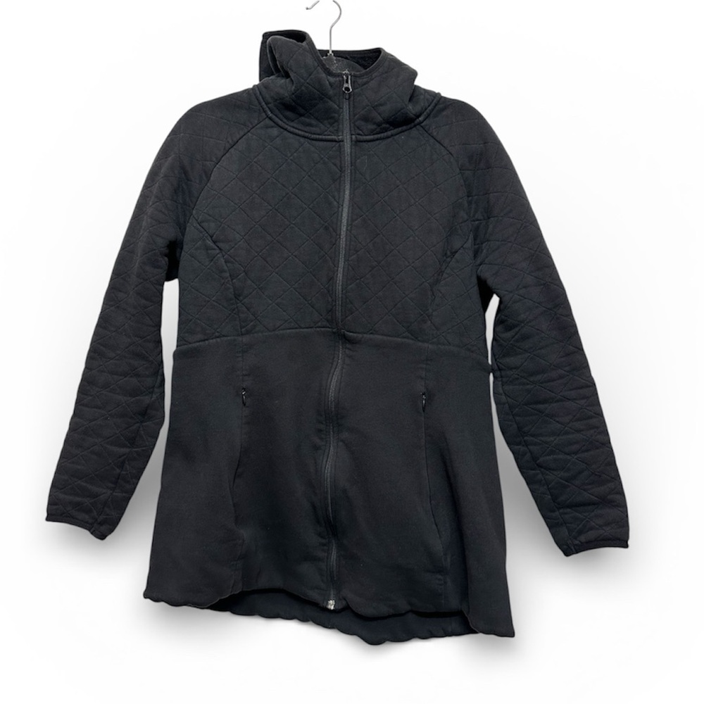The North Face Women Jacket Black Quilted Fleece Mock High Neck Lined- XL